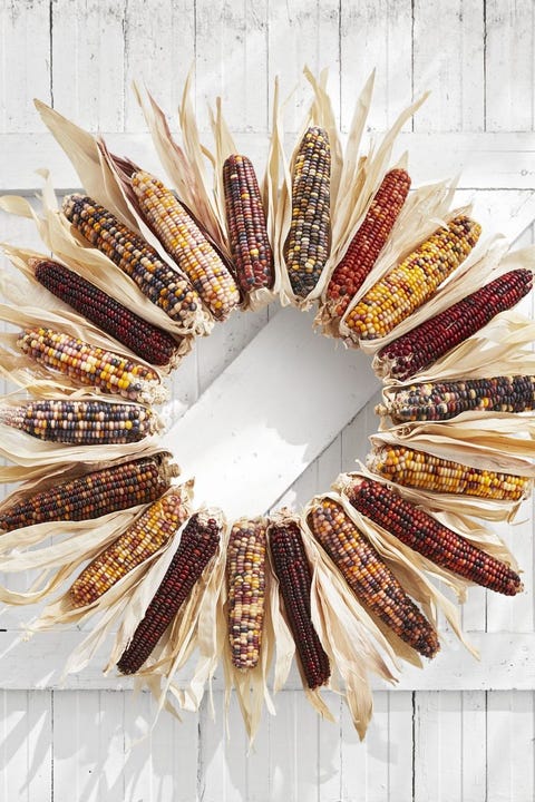 indian corn thanksgiving wreath