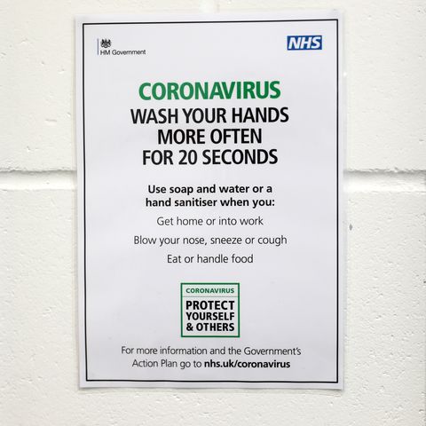 A Coronavirus advice poster, London, England