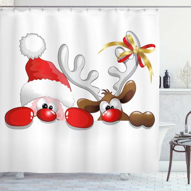 cortina de ducha de navidad