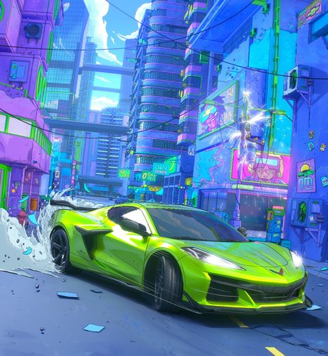 2023 chevy corvette z06 minted green nft artwork
