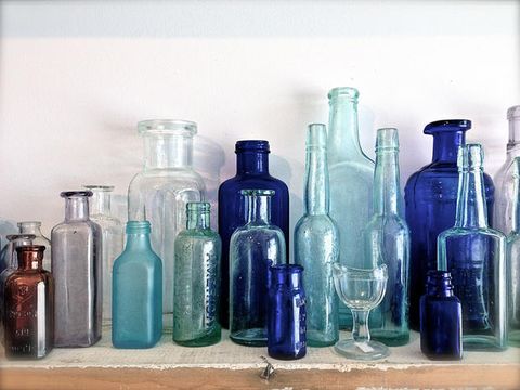 Bottle, Glass bottle, Cobalt blue, Blue, Product, Glass, Water, Plastic bottle, Transparent material, Still life, 