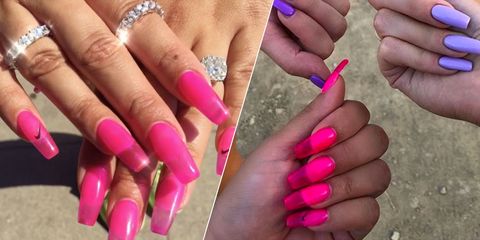 Nail, Finger, Nail polish, Manicure, Nail care, Pink, Cosmetics, Hand, Magenta, Service, 
