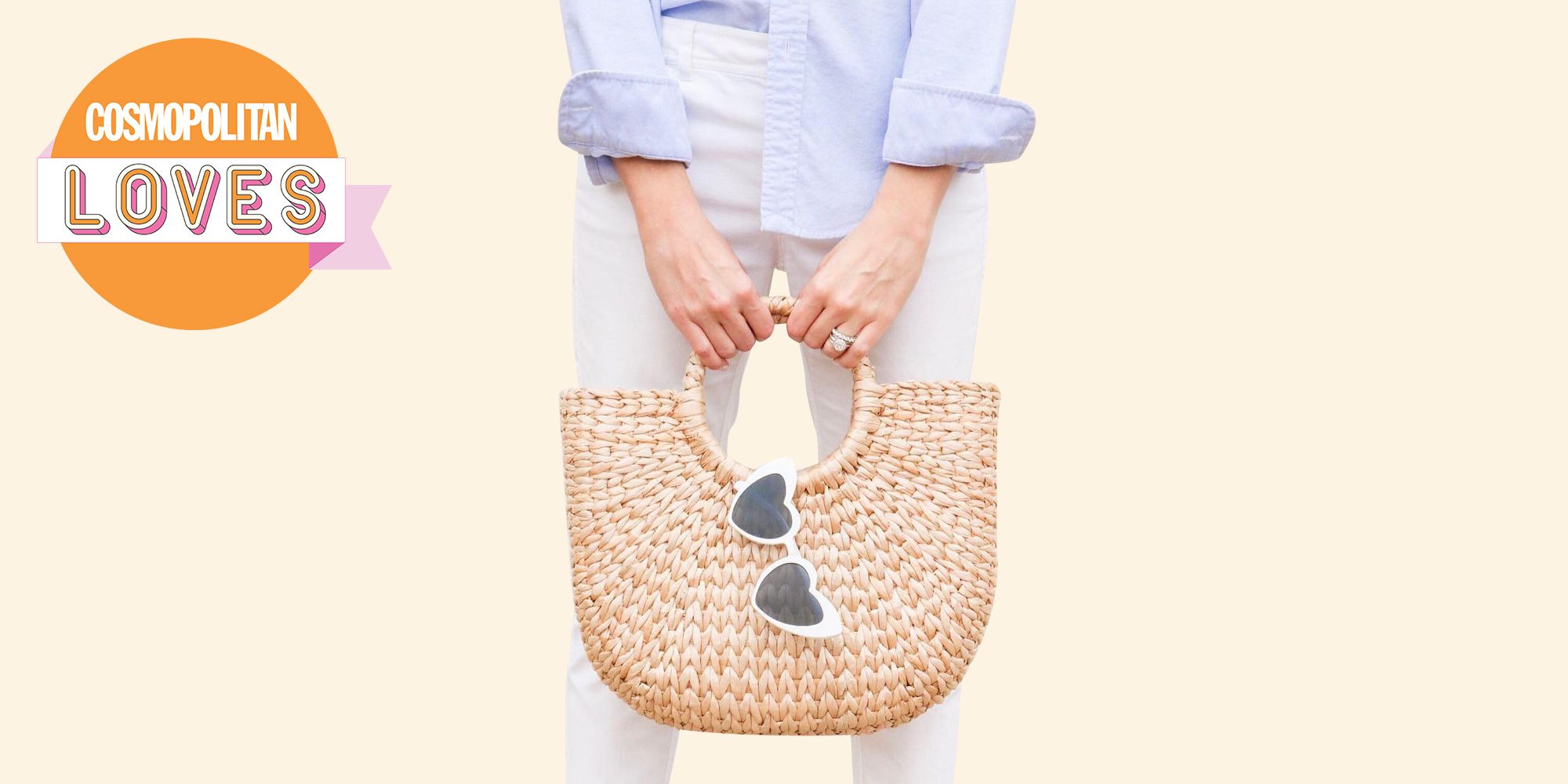 over the shoulder straw bag