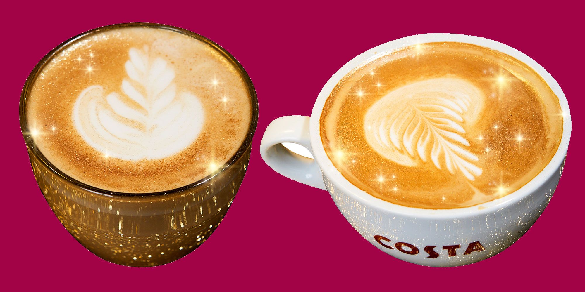 costa coffee glitter cup