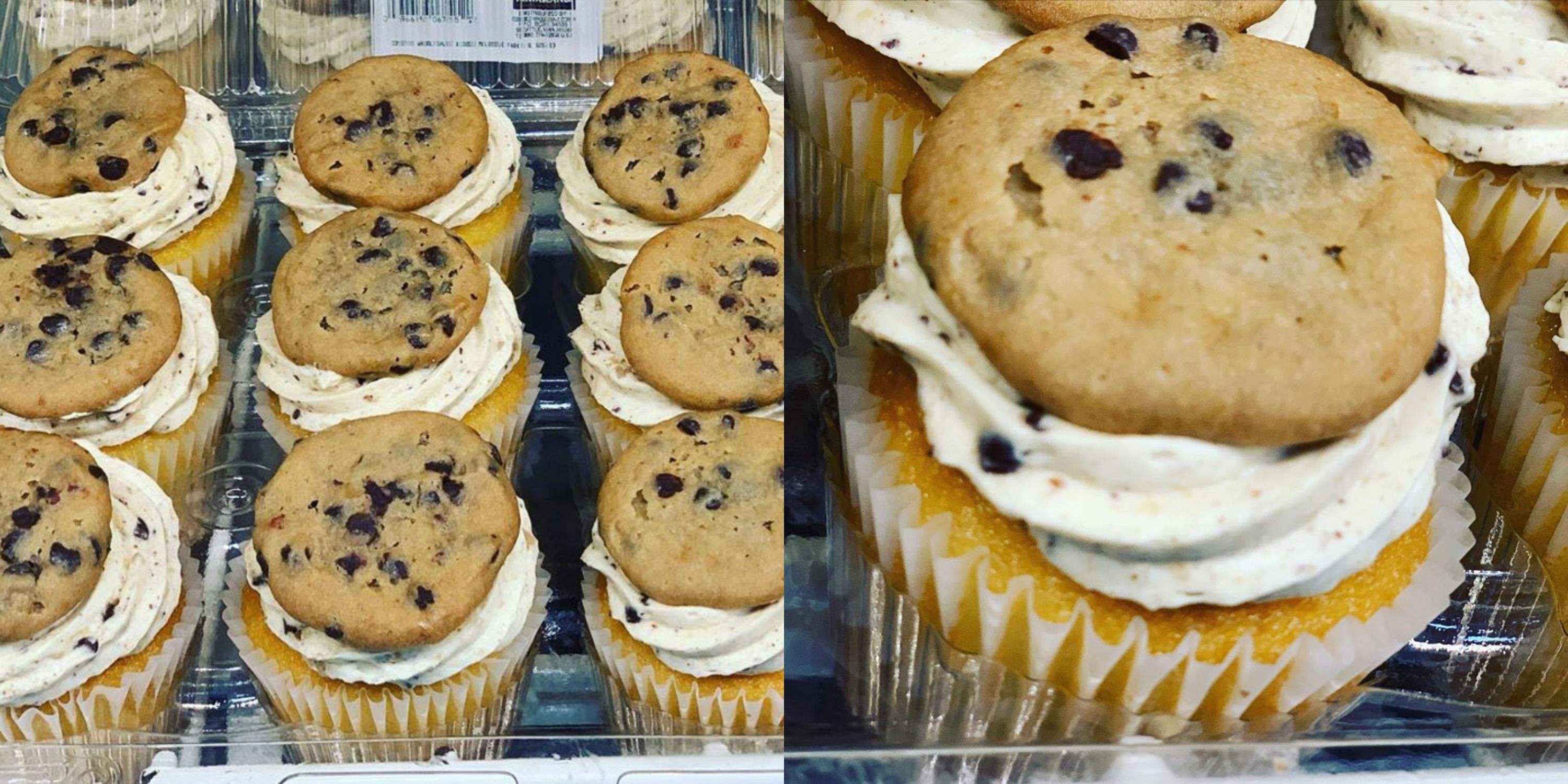Costco Has Cupcakes Topped With An Entire Chocolate Chip Cookie