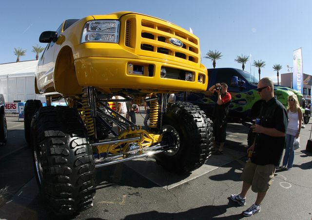 a costum ford f 350 is shown at the sema
