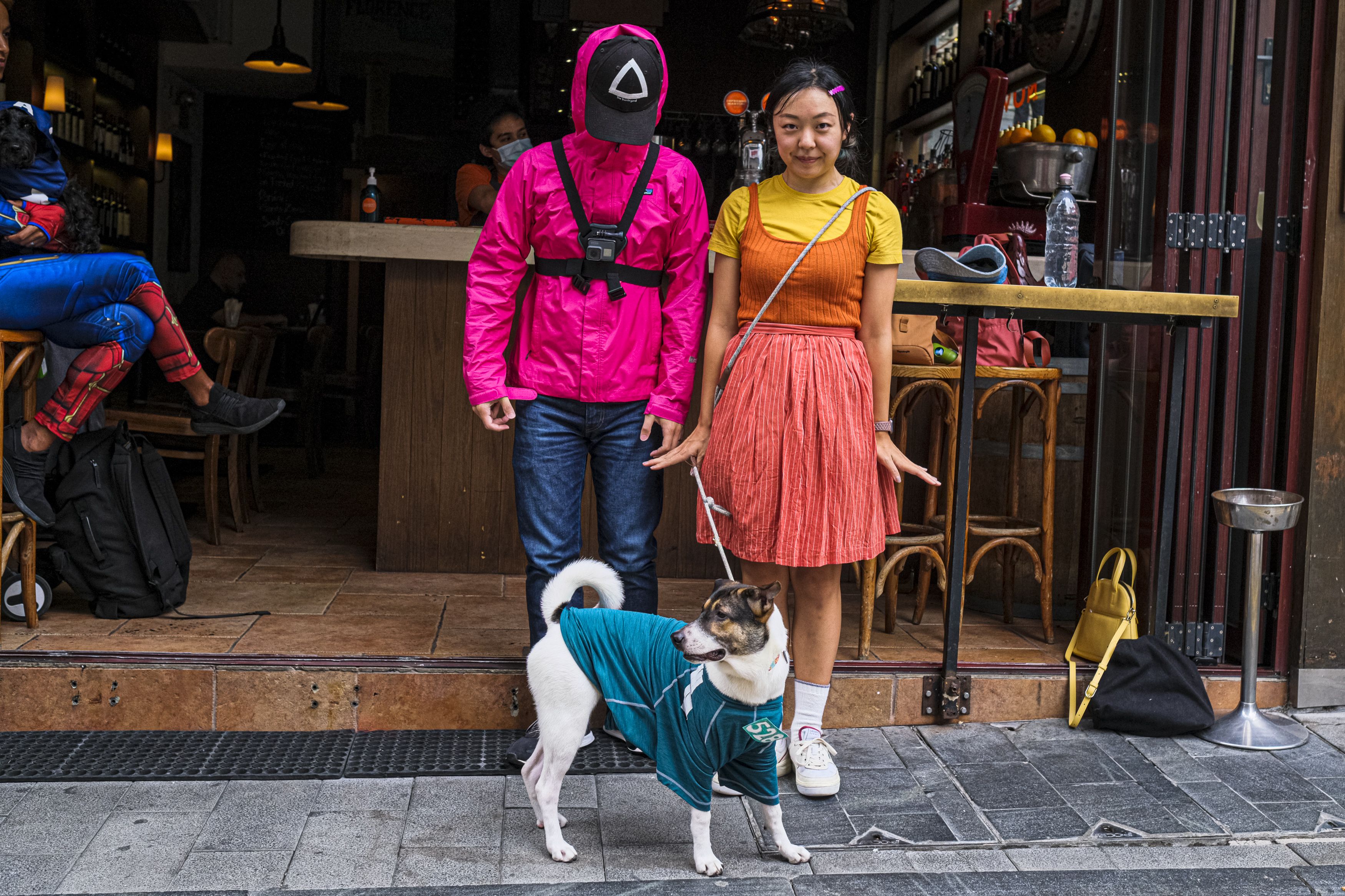 couple dog and owner costumes