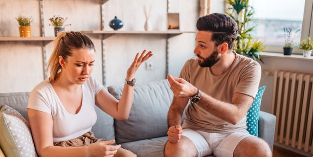 couple are quarreling at home