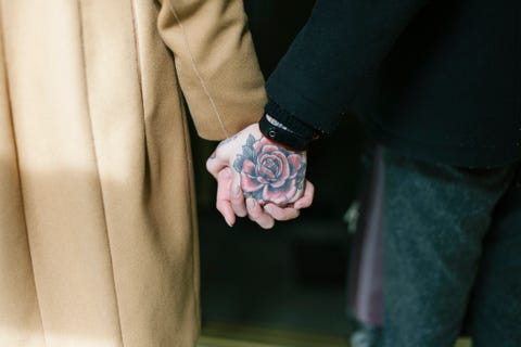 couple holding hands