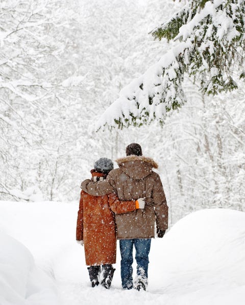 couple walking in snow things to do on valentines day
