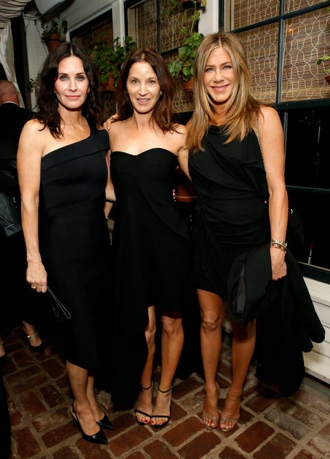 Jennifer Aniston Attends Oscars After Party In Short Black Dress