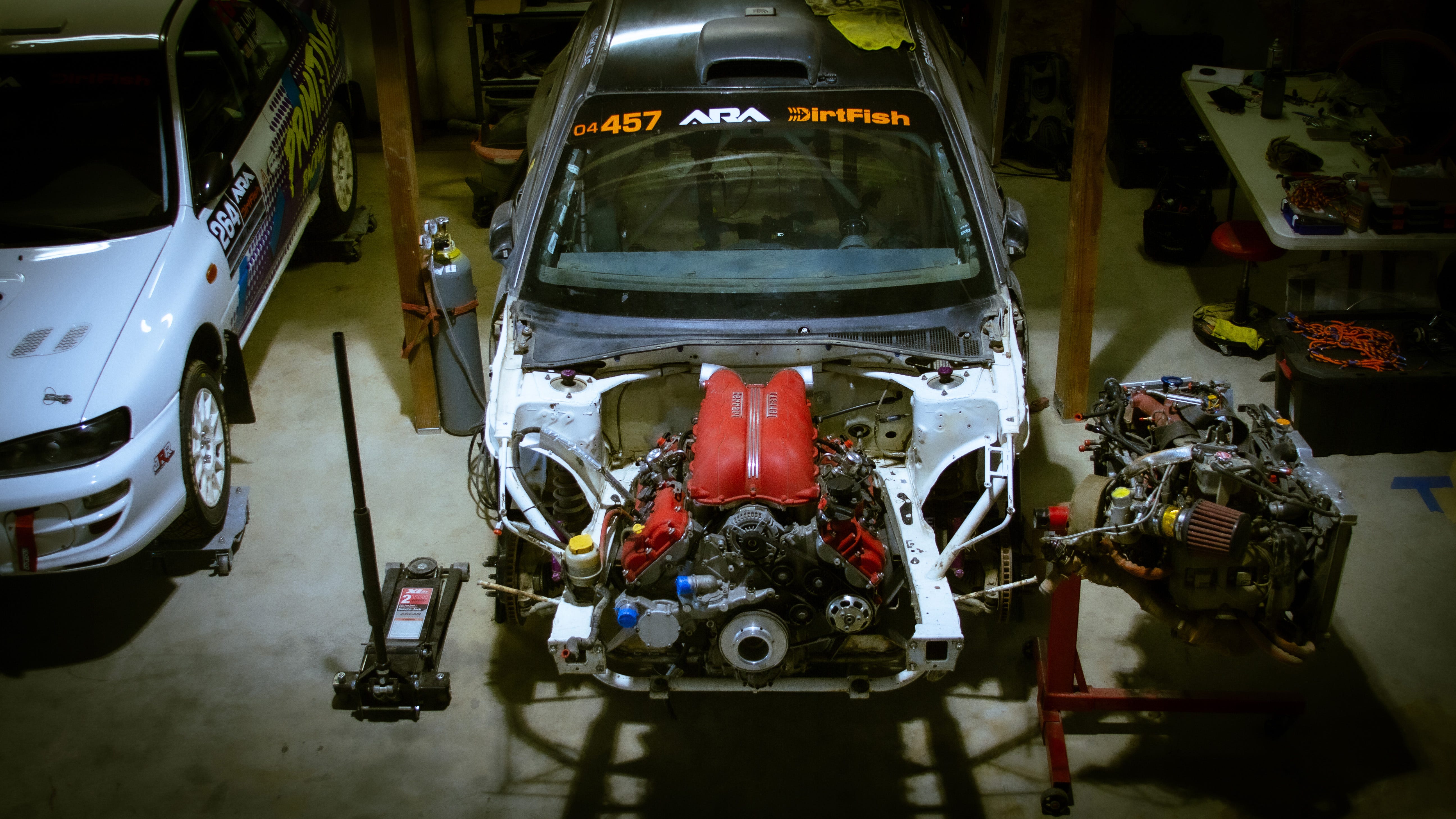 This Ferrari Engine Swapped Subaru STI Is a Real Stage Rally Car