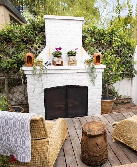 10 Painted Brick Fireplaces Fireplace Ideas 10 Painted Brick Fireplaces, White Brick Outdoor Fireplaces