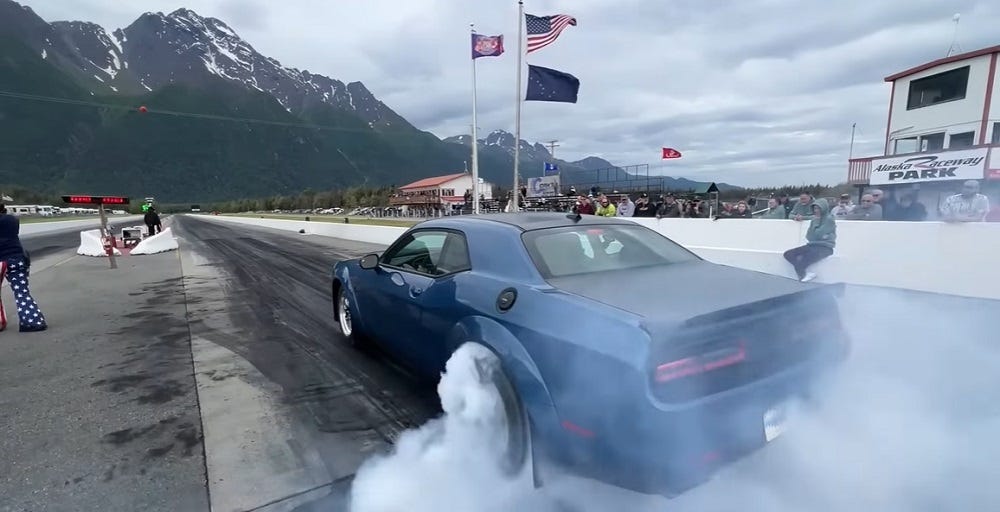 Blind Man Takes His Hellcat to 123 MPH on Drag Strip