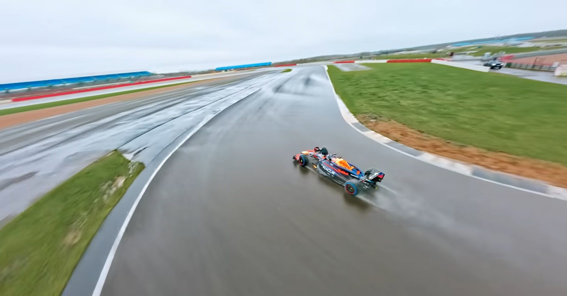 World's Fastest Camera Drone Chases Max Verstappen Around Silverstone