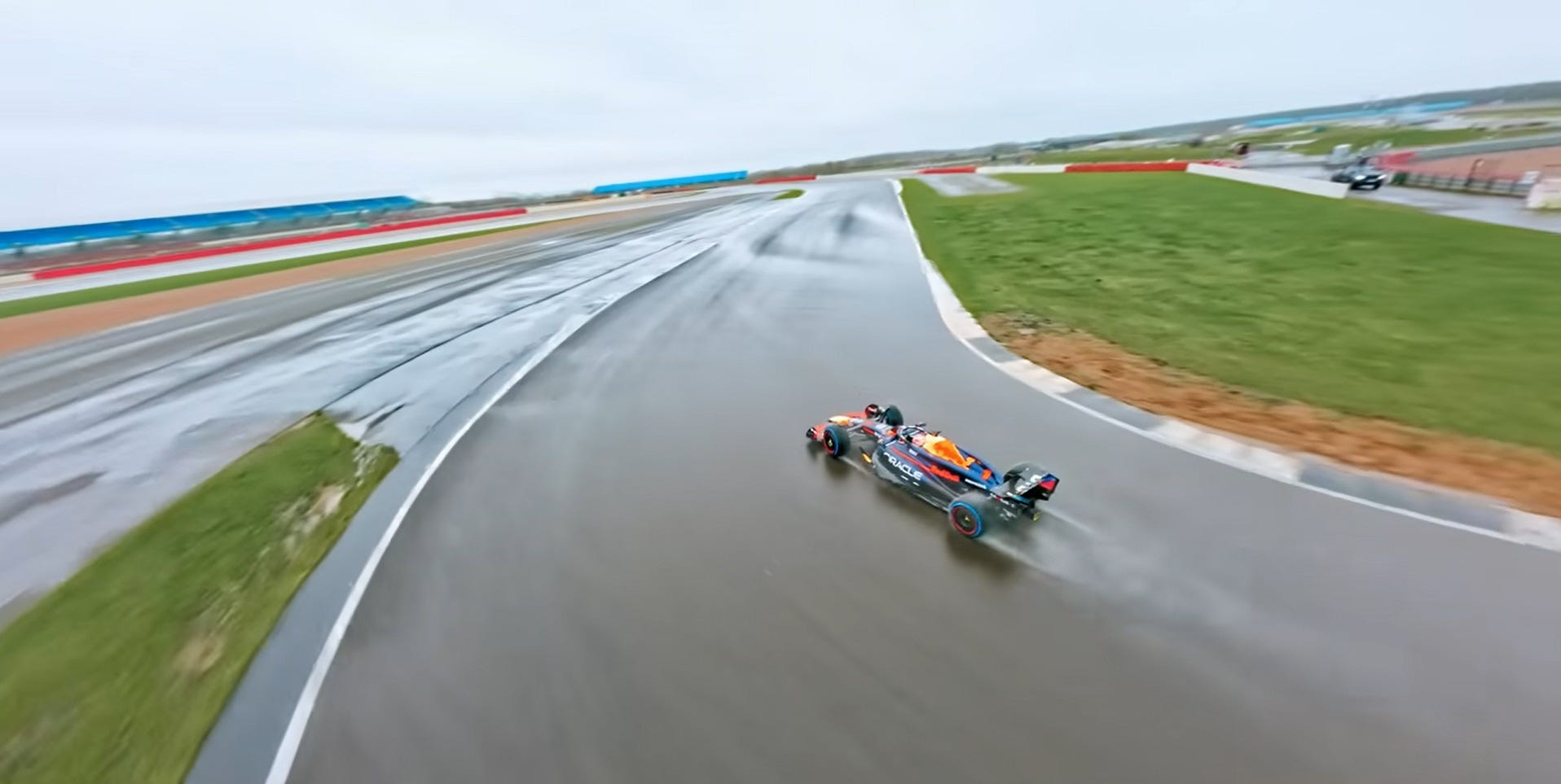 World's Fastest Camera Drone Chases Max Verstappen Around Silverstone