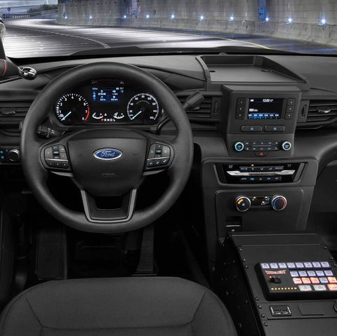 the interior inside the newest model of ford's police interceptor utility suv