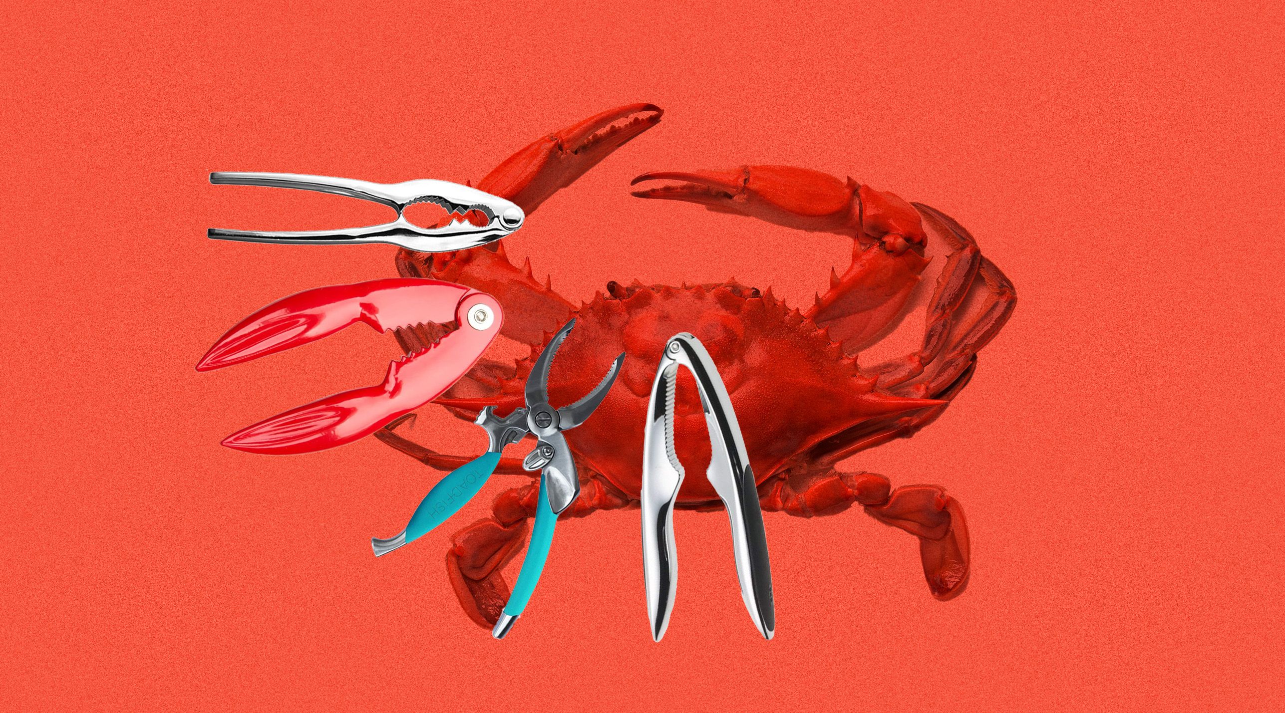 14 x 7 cm Red Crab Claw Tool Red Crab Cracker Crab Claw and Lobster Cracker Sheller Seafood Cracker Shellfish Tool with Black Flannelette Bag 