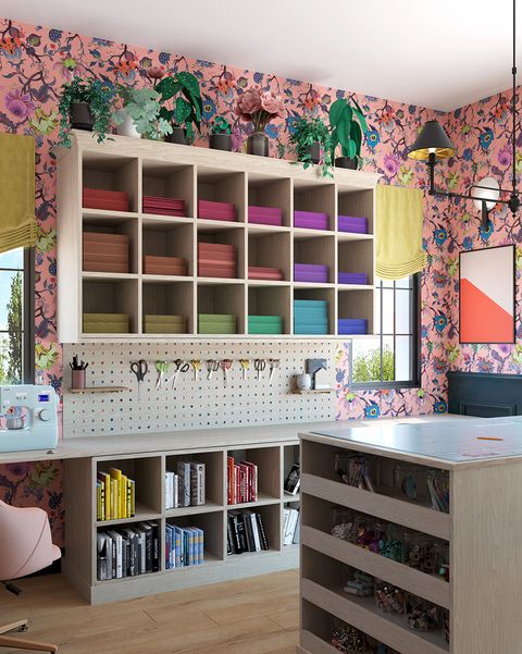 craft room idea for storing and organizing paper