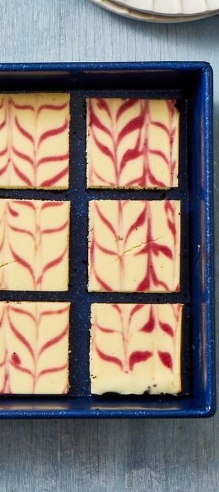 cranberry swirl cheesecake bars