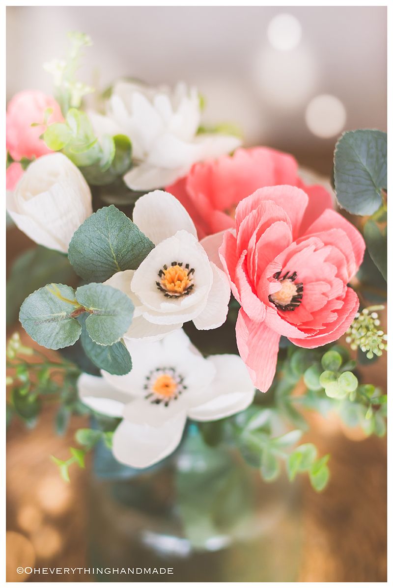 crepe paper wildflower centerpiece diy wedding centerpieces