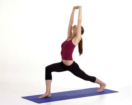 Crescent Lunge with Interlaced hands