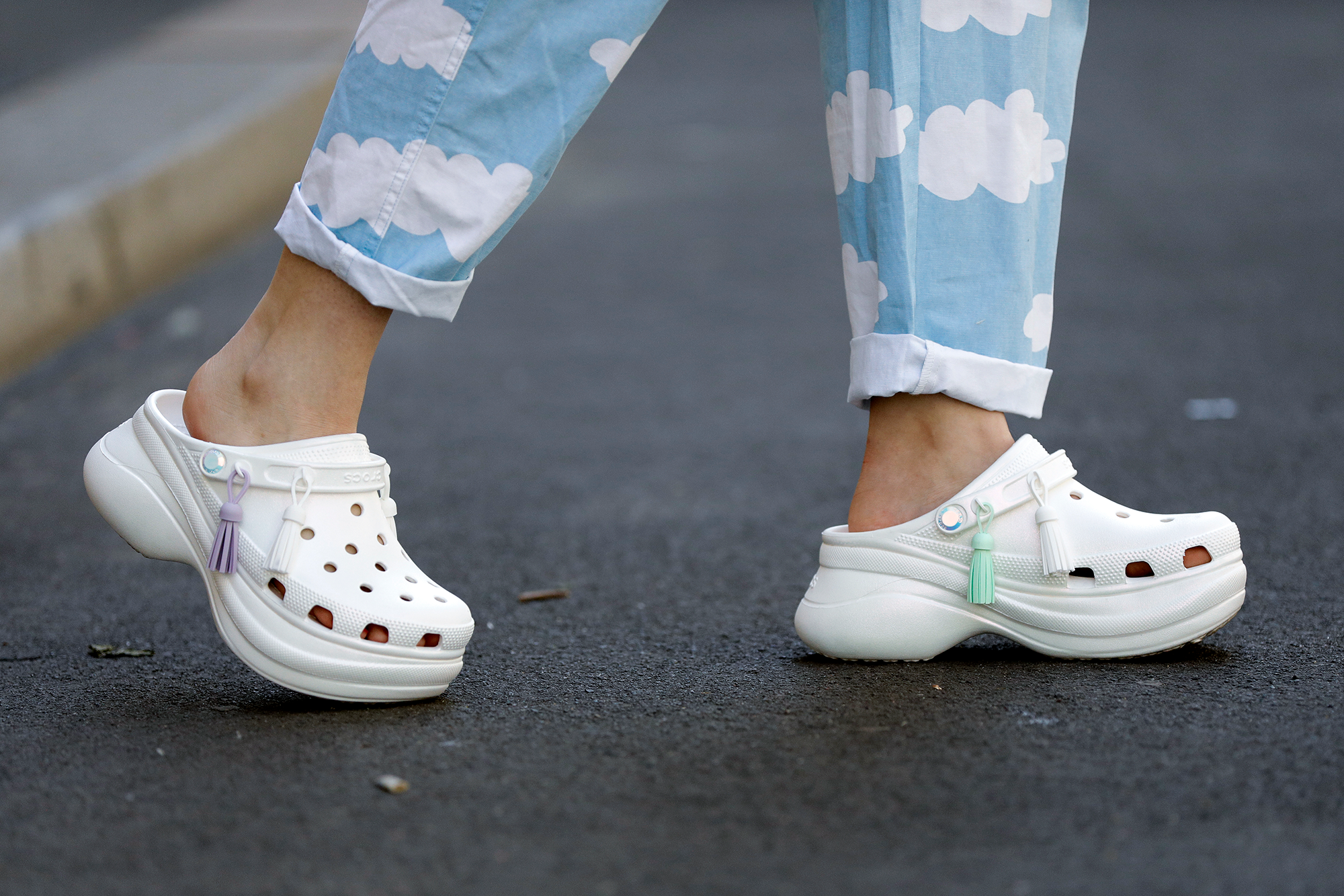 white crocs fashion