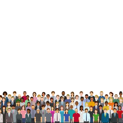 a crowd of people on a white background