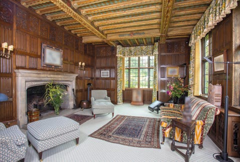 A moated manor house in rural Surrey