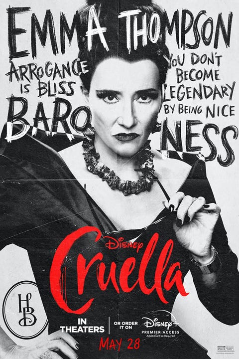 Disney Cruella Póster De Pared Laugh Con Chinchetas 