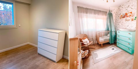 el cuarto del bebé antes y después