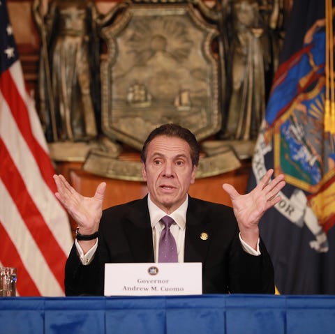 New York Governor Andrew Cuomo Holds His Daily Coronavirus Briefing In Albany albany, ny april 17 new york governor andrew cuomo gives his a press briefing about the coronavirus crisis on april 17, 2020 in albany, new yorkcuomo along with governors from other east coast states are extending their shutdown of nonessential businesses to may 15 “we have to continue doing what we’re doing i’d like to see that infection rate get down even more", he said photo by matthew cavanaughgetty images