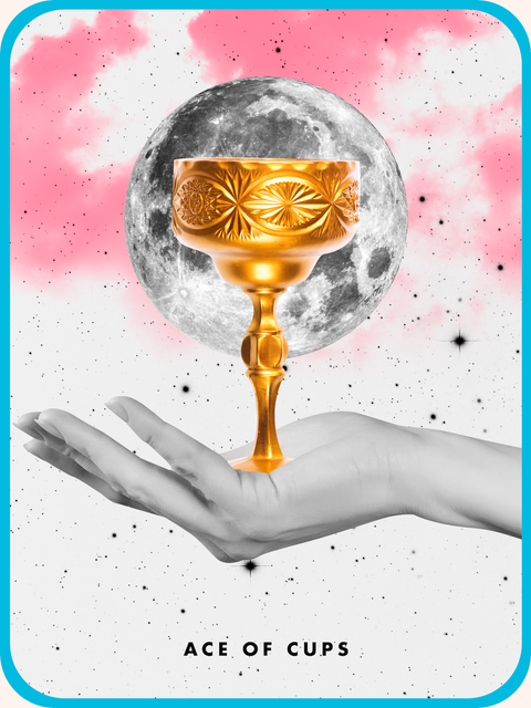 کارت تاروت Ace of Cups کارت تاروت تک فنجان