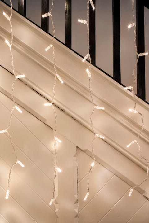 curtain lights along staircase