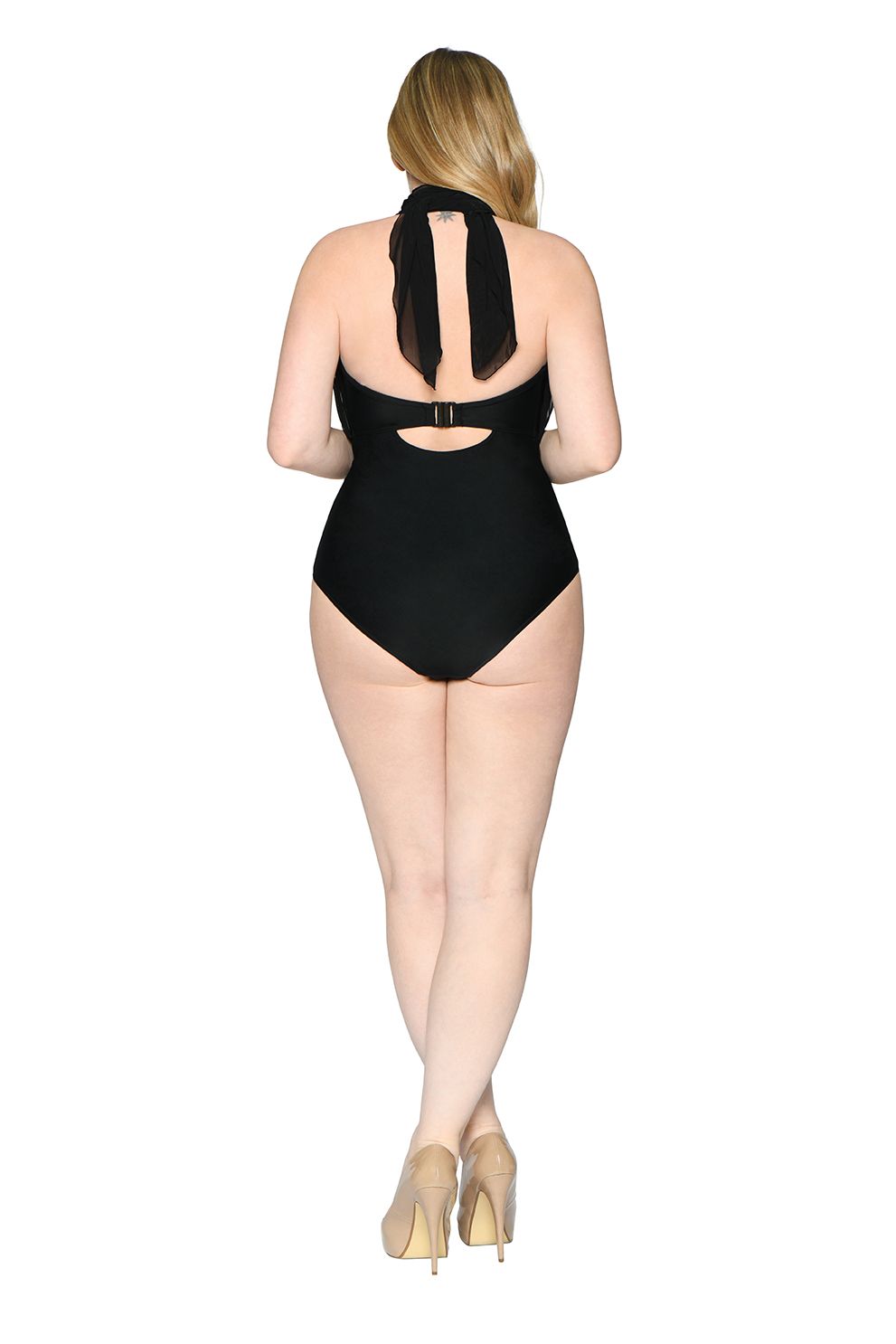 curvy kate wrapsody black bandeau swimsuit