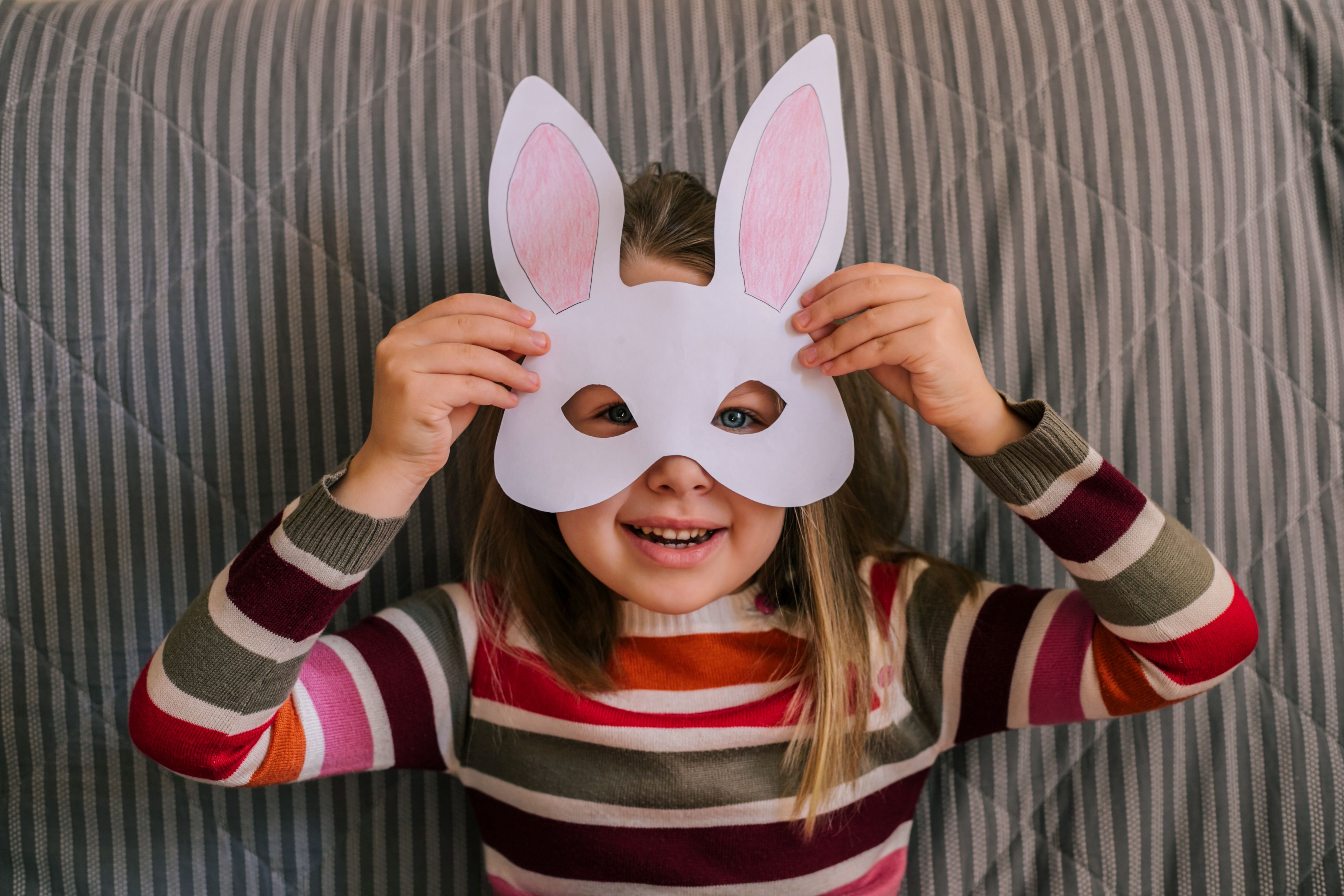 Easter Hunt Bunny Ears Fancy Dress Rabbit Headband Pink Yellow Or Blue UK Seller 
