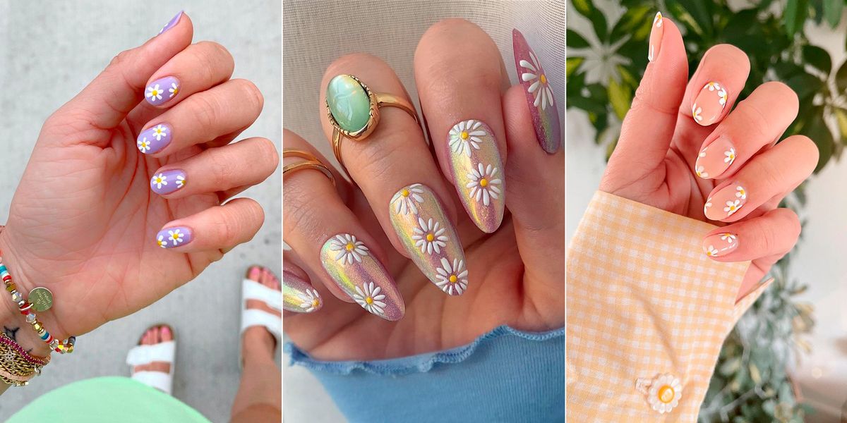 20 diseños de uñas con flores y margaritas para el verano