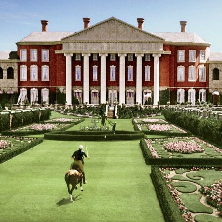 the buchanan estate, as seen in the 2013 film adaptation of the great gatsby