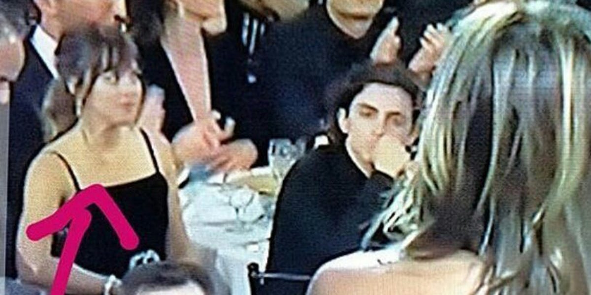 Dakota Johnson Got Caught Watching Angelina Jolie While Jennifer Aniston Presented