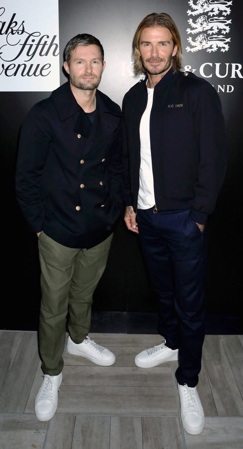 David Beckham S Newly Relaunched Brand Should Be On Your Radar Daniel Kearns And David Beckham At The Saks Launch Event For Kent Curwen