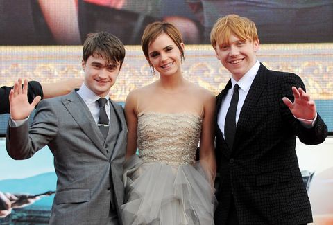 Daniel Radcliffe, Emma Watson and Rupert Grint during a 'Harry Potter' premiere
