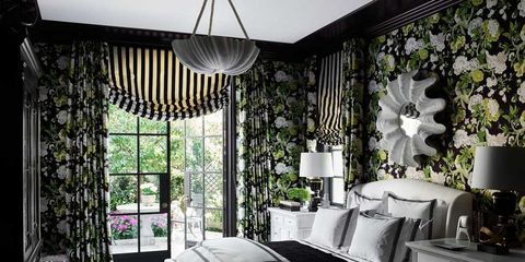 Bedroom, Room, Interior design, Furniture, Property, Wall, Building, Curtain, Bed, House, 