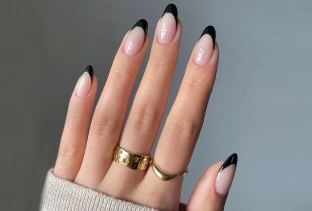 dark french nails