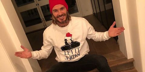 David Beckham celebra la Navidad con su jerseys de Juego de Tronos