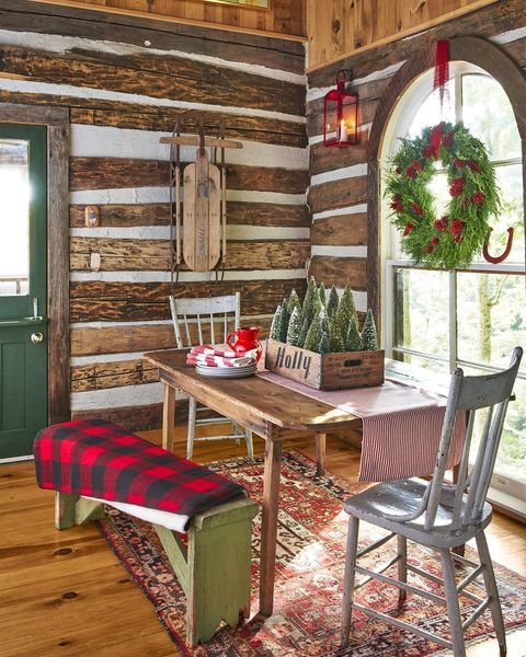 decoracion navidad comedor madera en estilo rustico