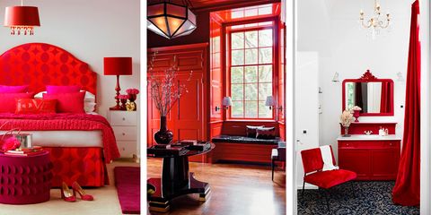 Red, Furniture, Room, Interior design, Decoration, Bedroom, Bed, Building, Ceiling, Living room, 