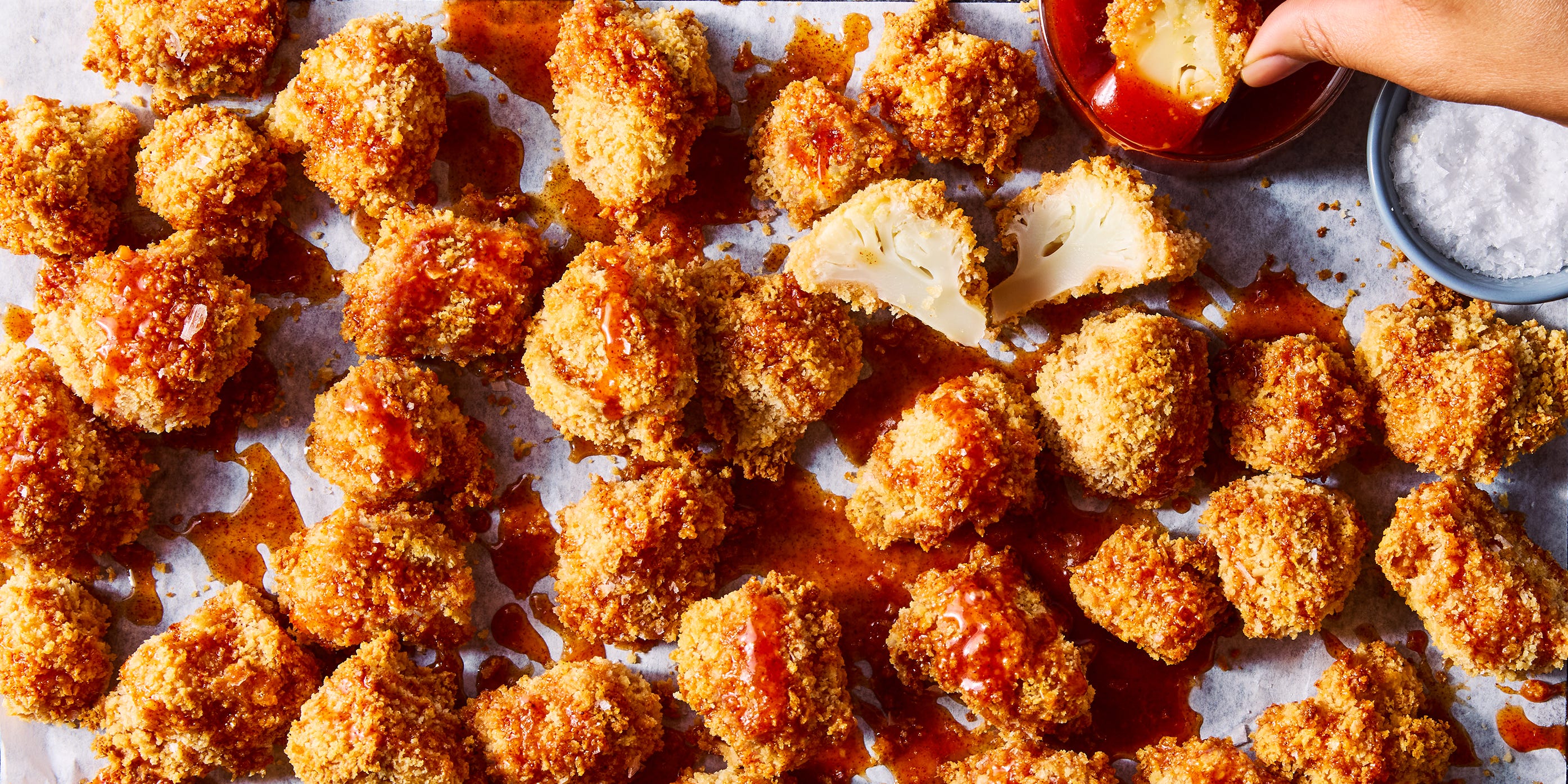 Crispy Hot Honey Cauliflower Nuggets Will Spice Up Your Party