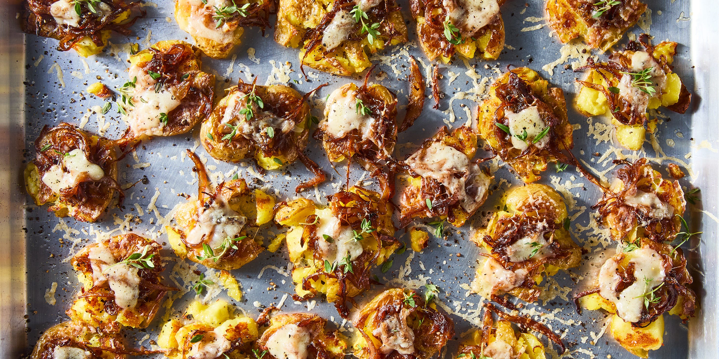 French Onion Smashed Potatoes