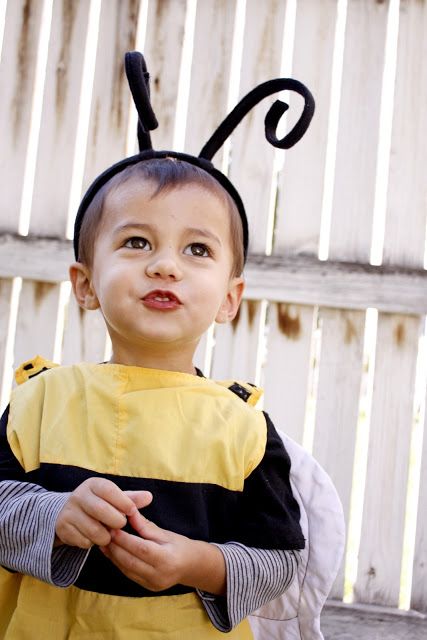 child in bee costume