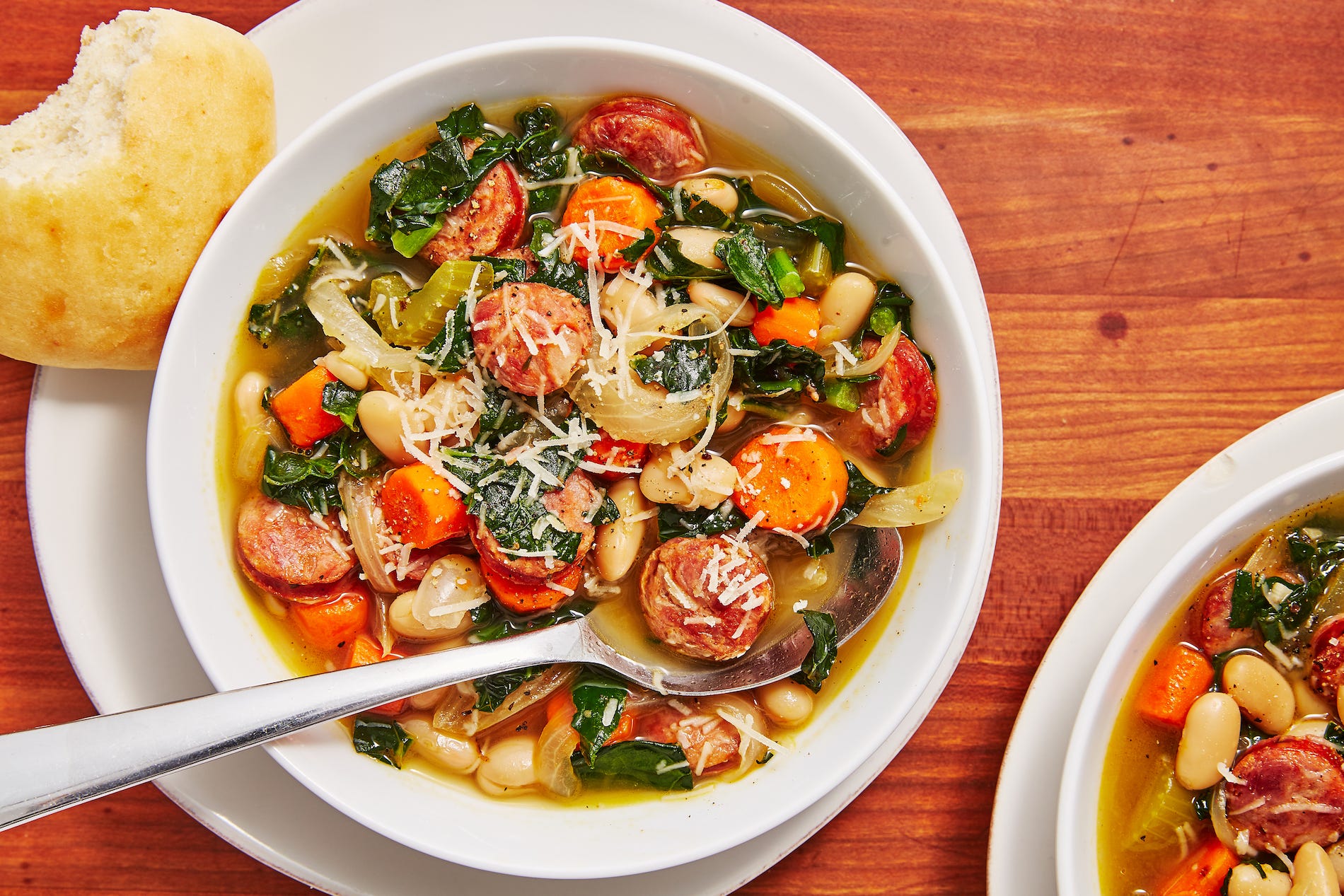 Slow-Cooker Sausage & White Bean Soup Is The Perfect Make-Ahead Dinner